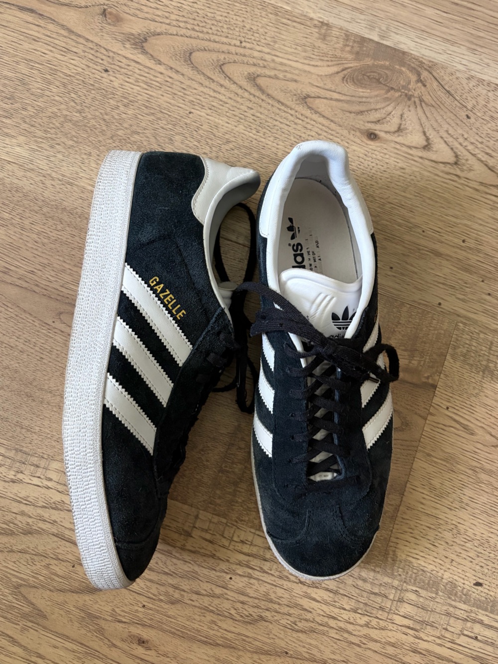 adidas Gazelle Black and White Suede Sneakers